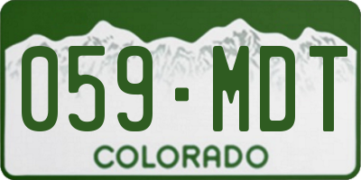 CO license plate 059MDT