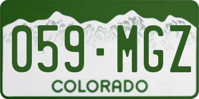 CO license plate 059MGZ
