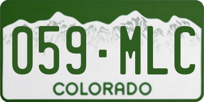CO license plate 059MLC