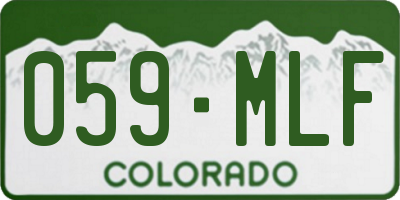 CO license plate 059MLF