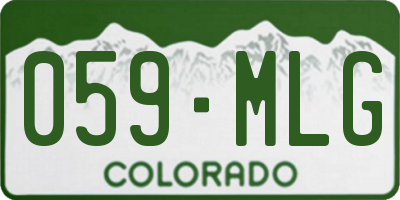 CO license plate 059MLG