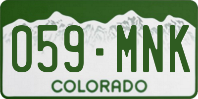 CO license plate 059MNK
