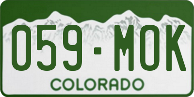 CO license plate 059MOK