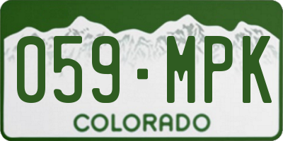 CO license plate 059MPK