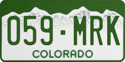 CO license plate 059MRK
