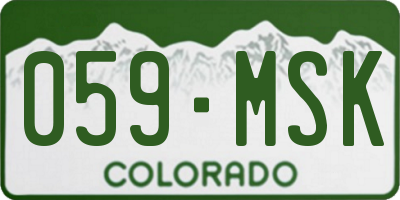 CO license plate 059MSK