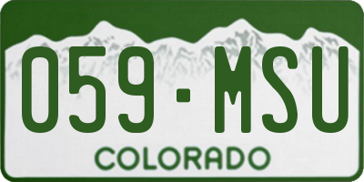 CO license plate 059MSU
