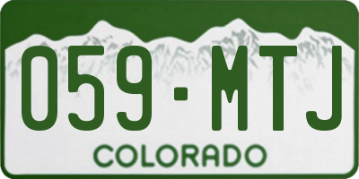 CO license plate 059MTJ