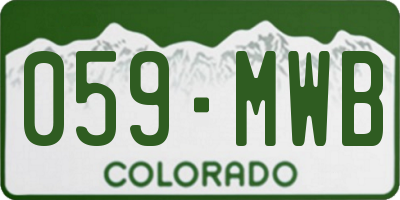 CO license plate 059MWB