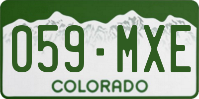 CO license plate 059MXE