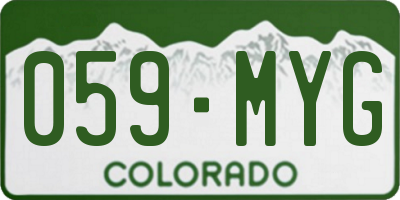 CO license plate 059MYG