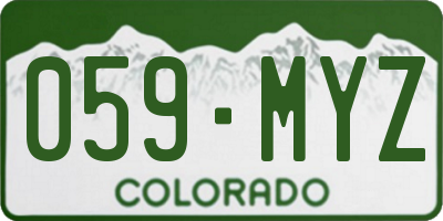 CO license plate 059MYZ