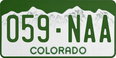 CO license plate 059NAA