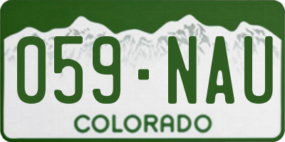 CO license plate 059NAU