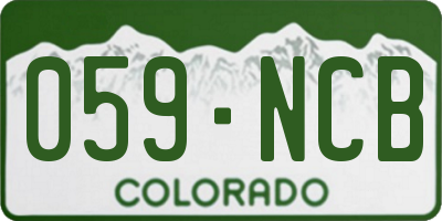 CO license plate 059NCB
