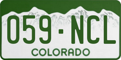 CO license plate 059NCL