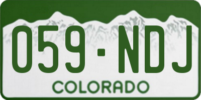 CO license plate 059NDJ
