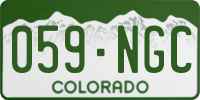 CO license plate 059NGC