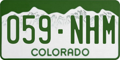 CO license plate 059NHM