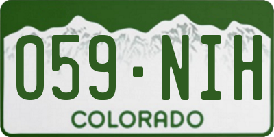CO license plate 059NIH