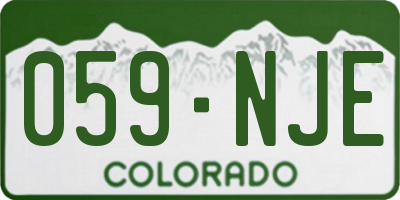 CO license plate 059NJE