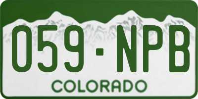 CO license plate 059NPB