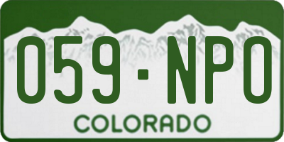 CO license plate 059NPO