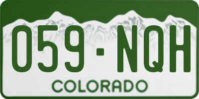 CO license plate 059NQH