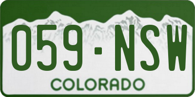 CO license plate 059NSW