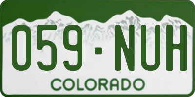 CO license plate 059NUH