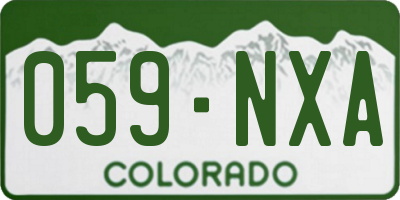 CO license plate 059NXA