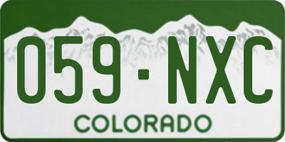CO license plate 059NXC