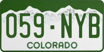 CO license plate 059NYB