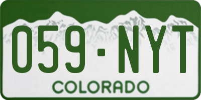 CO license plate 059NYT