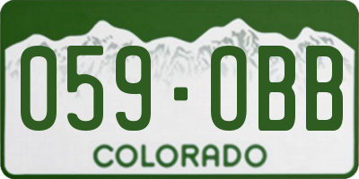 CO license plate 059OBB