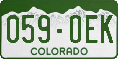 CO license plate 059OEK