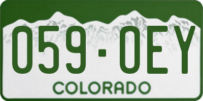 CO license plate 059OEY