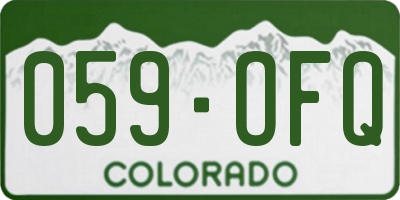 CO license plate 059OFQ