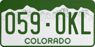 CO license plate 059OKL