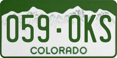 CO license plate 059OKS