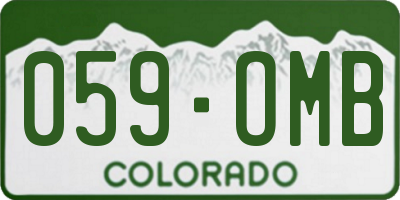 CO license plate 059OMB
