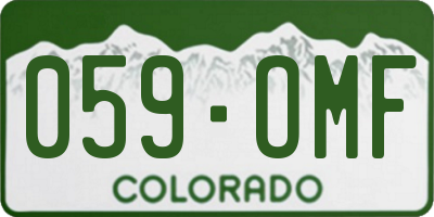 CO license plate 059OMF