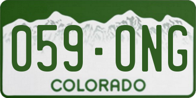 CO license plate 059ONG