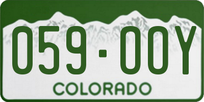 CO license plate 059OOY