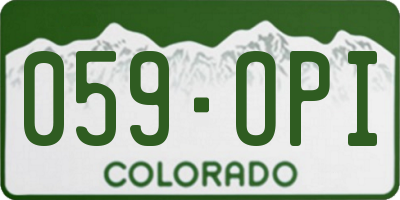 CO license plate 059OPI