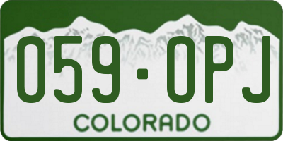 CO license plate 059OPJ