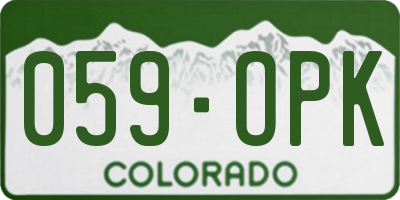 CO license plate 059OPK