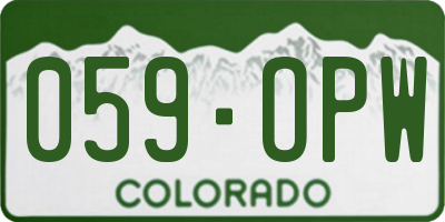 CO license plate 059OPW
