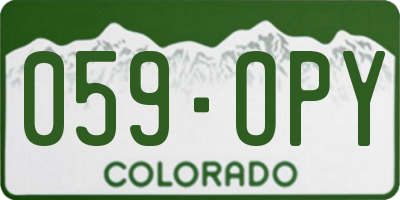 CO license plate 059OPY