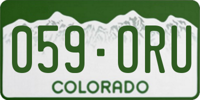 CO license plate 059ORU